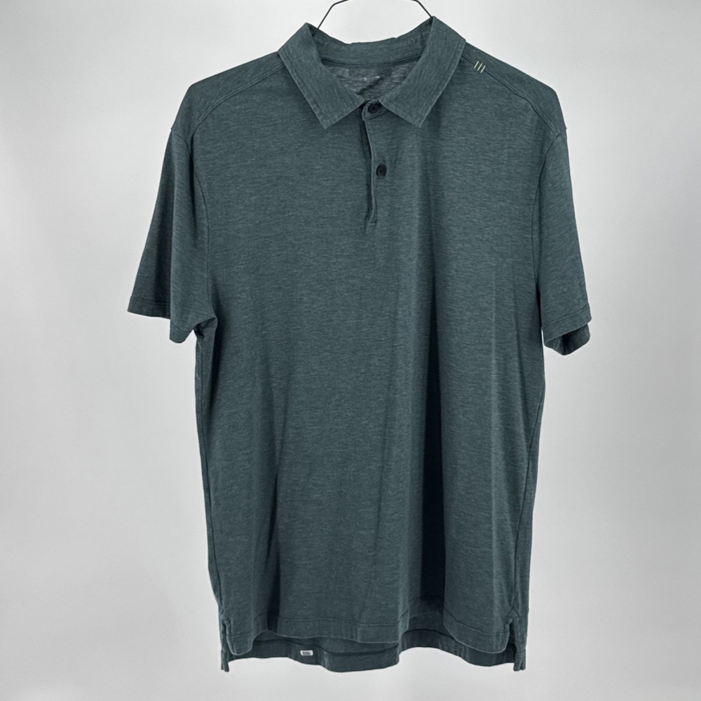 Lululemon Evolution Mens Golf Polo Shirt Green Athletic Comfortable Lightweight